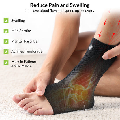 ZOELION Ankle Brace Compression Support with Removable Fishnet Strap, 3D Knit Plantar Fasciitis Relief Achilles Tendonitis Brace, Ankle Compression Sleeve for Pain Relief & Injury Healing