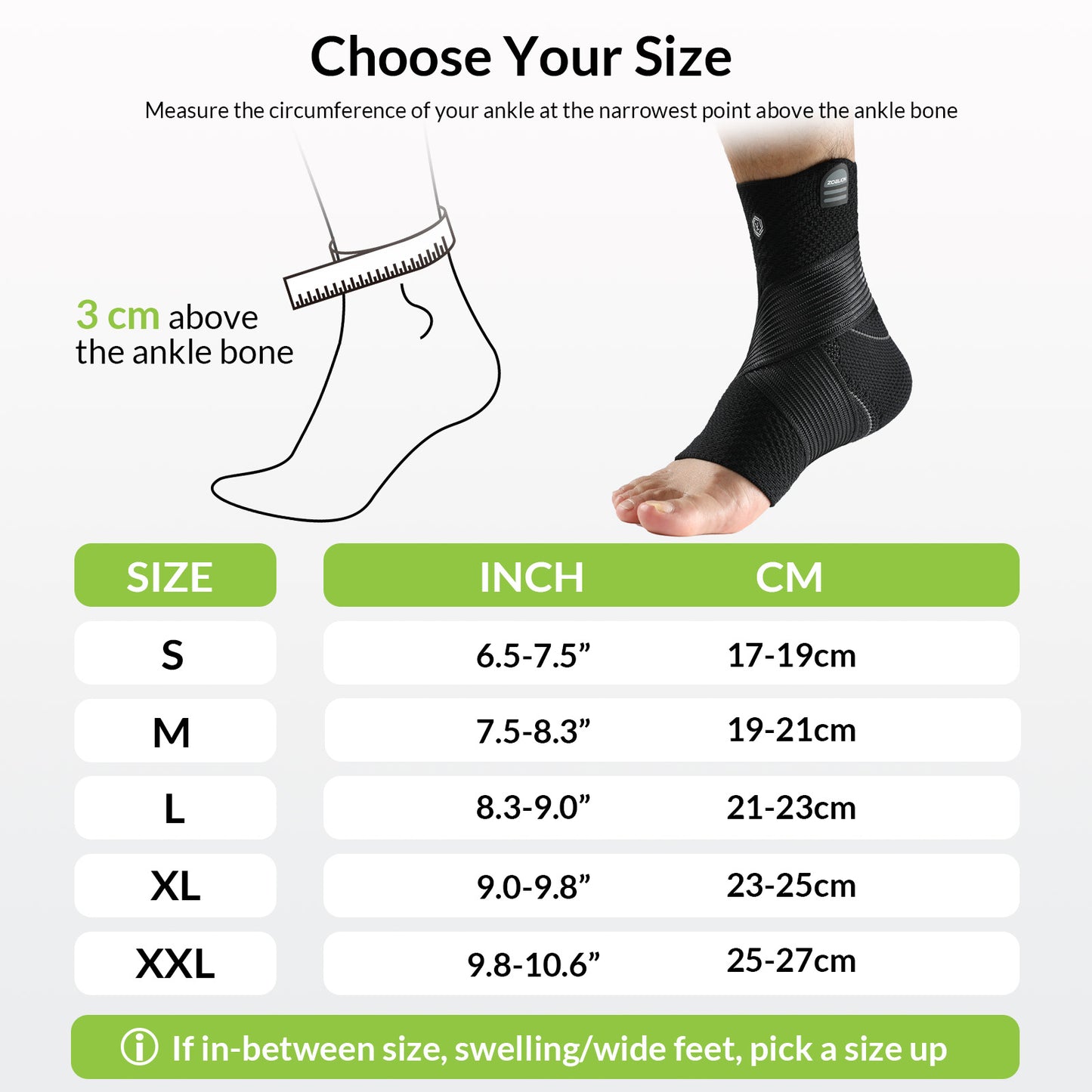 ZOELION Ankle Brace Compression Support with Removable Fishnet Strap, 3D Knit Plantar Fasciitis Relief Achilles Tendonitis Brace, Ankle Compression Sleeve for Pain Relief & Injury Healing