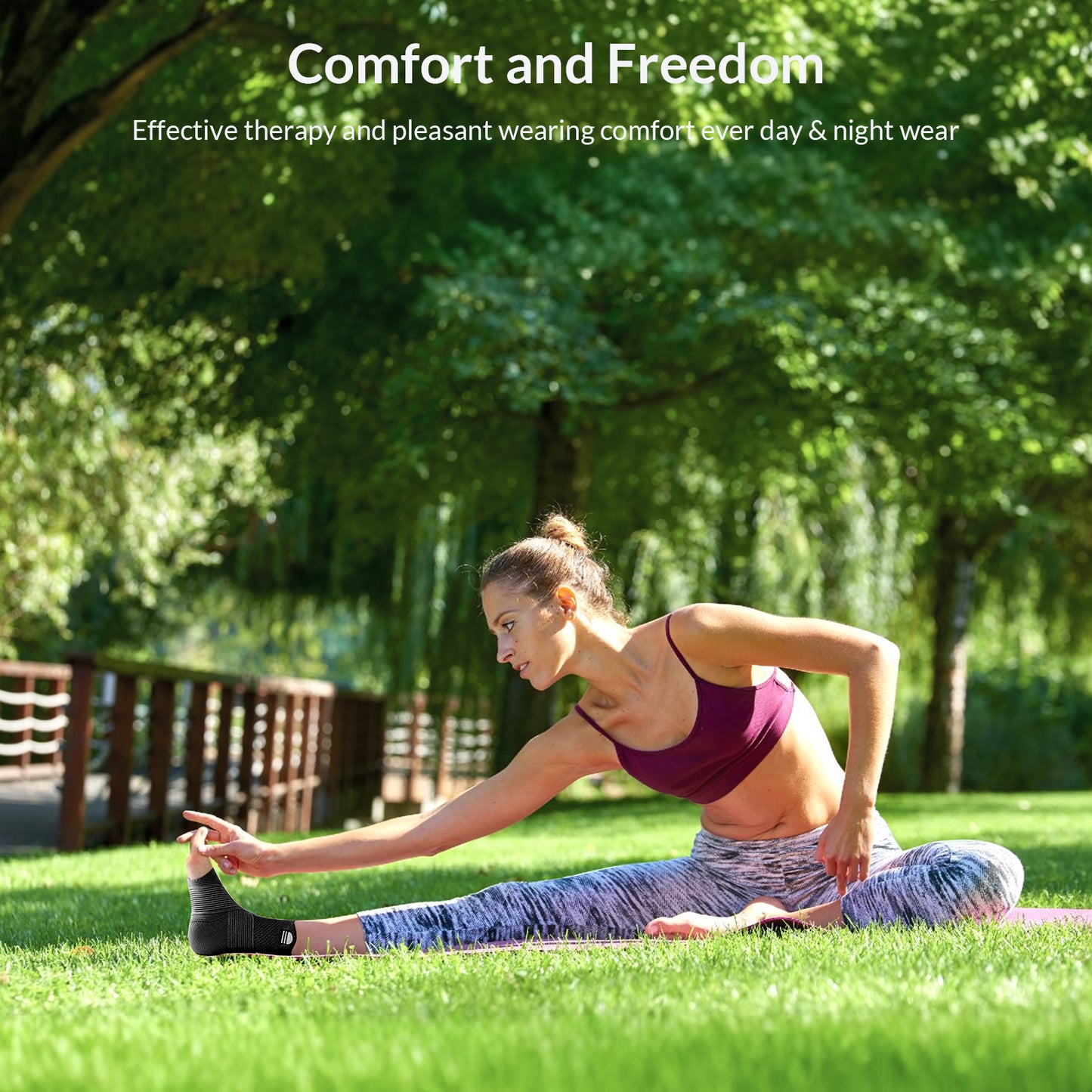 ZOELION Ankle Brace Compression Support with Removable Fishnet Strap, 3D Knit Plantar Fasciitis Relief Achilles Tendonitis Brace, Ankle Compression Sleeve for Pain Relief & Injury Healing