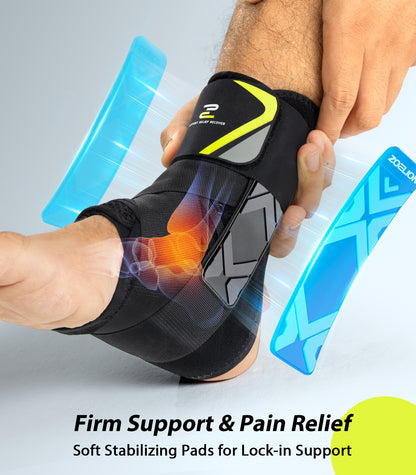 Quick Lace Up Ankle Brace with Side Stabilizing Pads, Slim Fit Ankle Support Brace, Adjustable & Breathable Ankle Support for Men Women, Ankle Stabilizer for Sprain,Injury Recovery,Sports