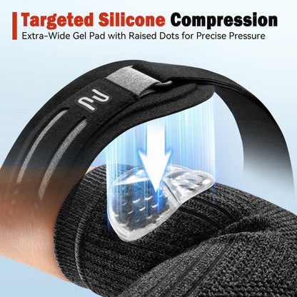 ZOELION 2X Support Tennis Elbow Brace with Targeted Gel-Pad Strap, Elbow Compression Sleeve & Counterforce Arm Band for Tendonitis, Tennis/Golfers, Weightlifting