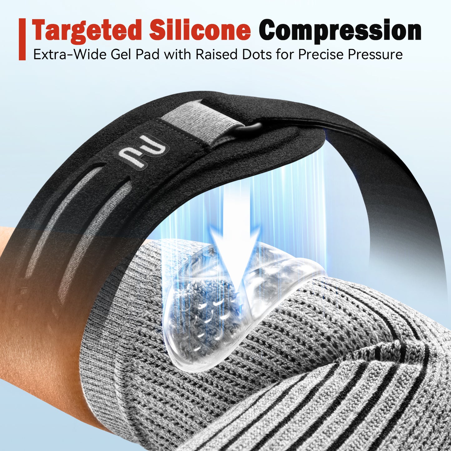 ZOELION 2X Support Tennis Elbow Brace with Targeted Gel-Pad Strap, Elbow Compression Sleeve & Counterforce Arm Band for Tendonitis, Tennis/Golfers, Weightlifting