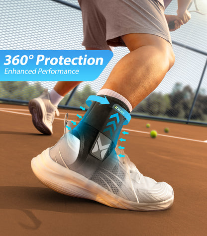 Quick Lace Up Ankle Brace with Side Stabilizing Pads, Slim Fit Ankle Support Brace, Adjustable & Breathable Ankle Support for Men Women, Ankle Stabilizer for Sprain,Injury Recovery,Sports