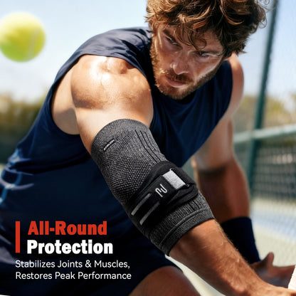 ZOELION 2X Support Tennis Elbow Brace with Targeted Gel-Pad Strap, Elbow Compression Sleeve & Counterforce Arm Band for Tendonitis, Tennis/Golfers, Weightlifting