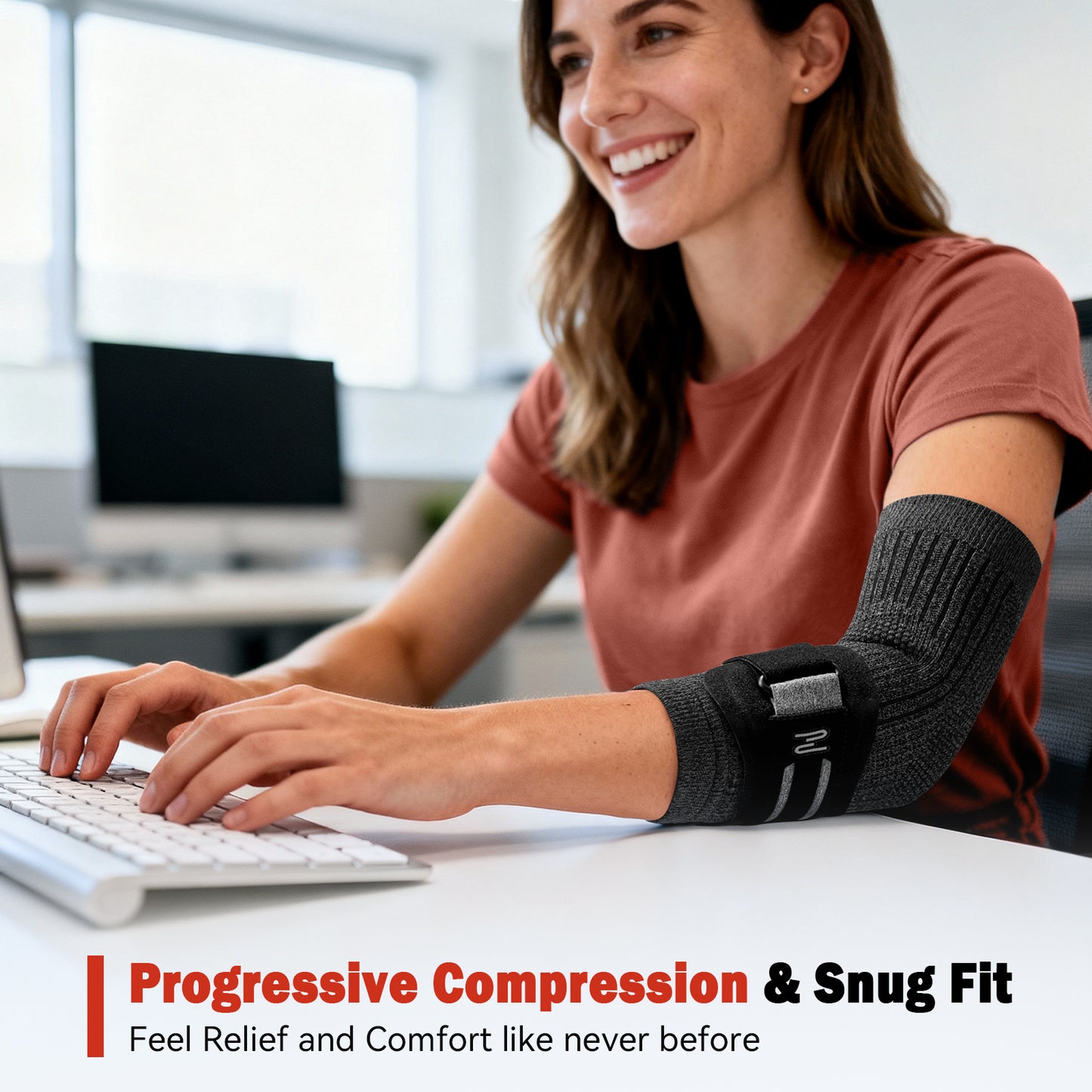 ZOELION 2X Support Tennis Elbow Brace with Targeted Gel-Pad Strap, Elbow Compression Sleeve & Counterforce Arm Band for Tendonitis, Tennis/Golfers, Weightlifting