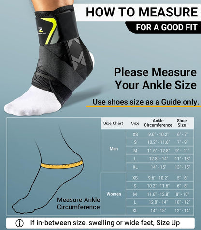 Quick Lace Up Ankle Brace with Side Stabilizing Pads, Slim Fit Ankle Support Brace, Adjustable & Breathable Ankle Support for Men Women, Ankle Stabilizer for Sprain,Injury Recovery,Sports