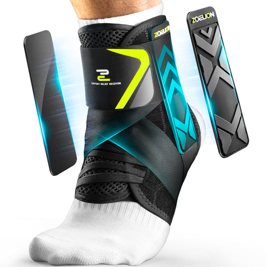 Quick Lace Up Ankle Brace with Side Stabilizing Pads, Slim Fit Ankle Support Brace, Adjustable & Breathable Ankle Support for Men Women, Ankle Stabilizer for Sprain,Injury Recovery,Sports